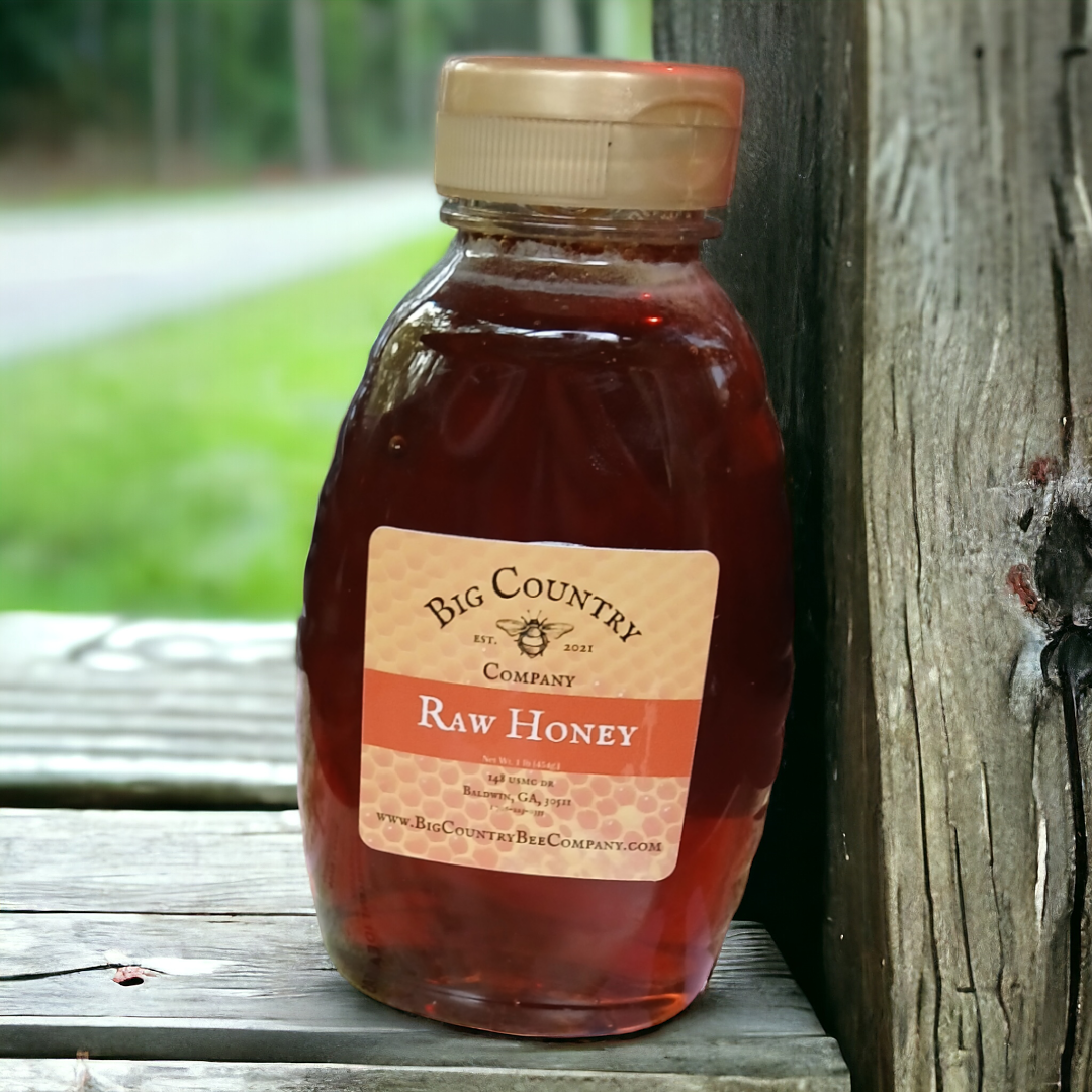 Big Country Bee Company, Raw & Unfiltered 100% U.S. Wildflower Honey, Net Wt (48 Oz), Jar (L)
