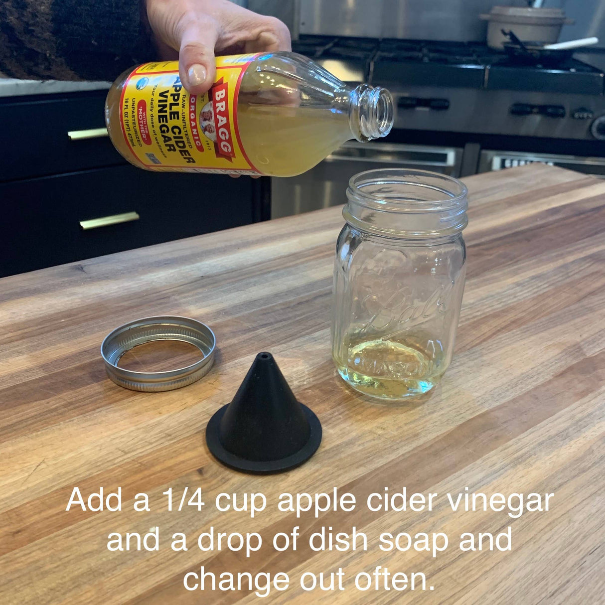 Jarware Silicone Fruit Fly Trap, Regular Mouth Mason Jar