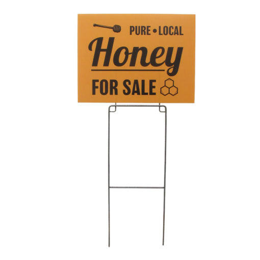 Honey for Sale Sign with metal stakes