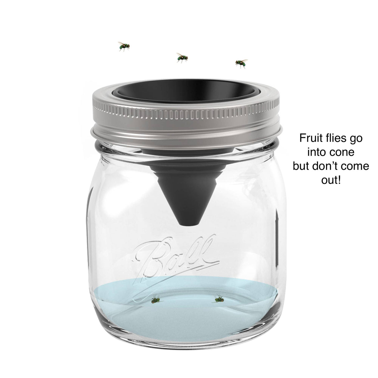 Jarware Silicone Fruit Fly Trap, Regular Mouth Mason Jar
