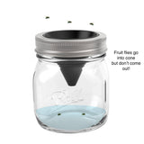 Jarware Silicone Fruit Fly Trap, Regular Mouth Mason Jar