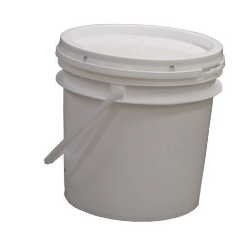 Container, Case of 4 with Lids, Plastic Bucket, 1 Gallon