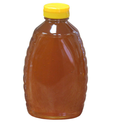 Container, Case of 12 with Lids, Plastic Squeezable, 2 lb.