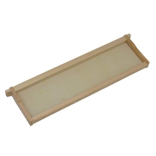 Frame, Shallow, Assembled with Extra Heavy Waxed, White, Plastic, Grooved Top Bar, Grooved Bottom Bar, No Endbar Holes, Commercial