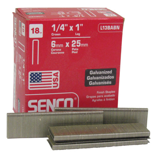 Senco Staples 1/4" Crown x 1" Leg- Box of 5,000
